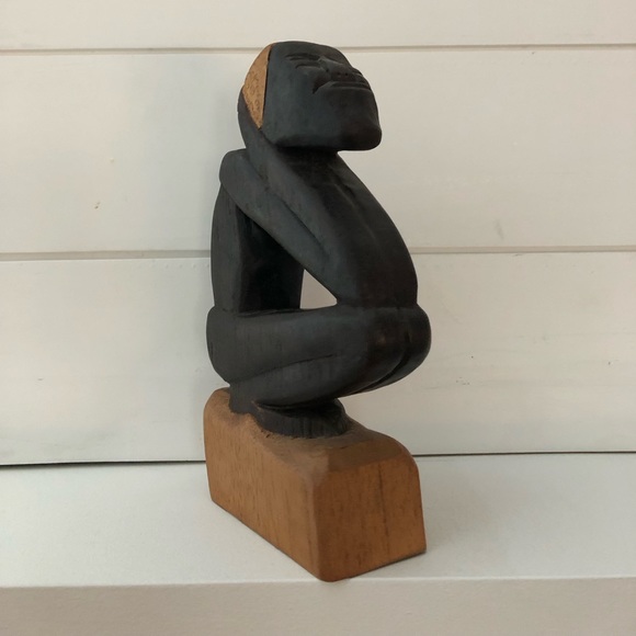 Vintage Hand Carved African Wooden Man - Picture 2 of 9